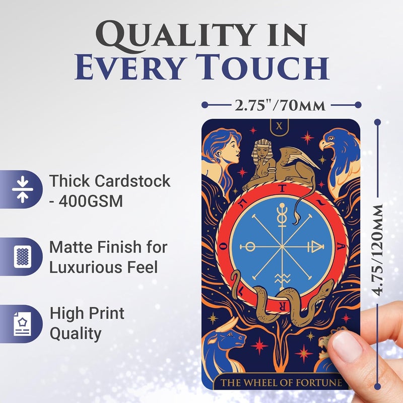 Wyspell Tarot Cards: Starlight Tarot Deck with Guide Book - Unique Tarot Card Deck for Beginners - Modern Fortune Telling Cards (Blue) - Image 3
